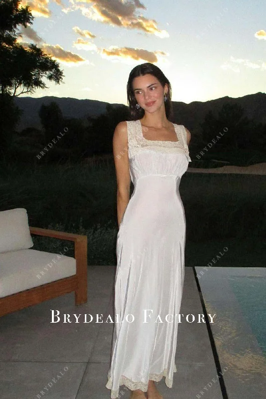 Kendall jenner White A-Line Ankle Length 2022 Birthday Party Dress Tunics Occasion special