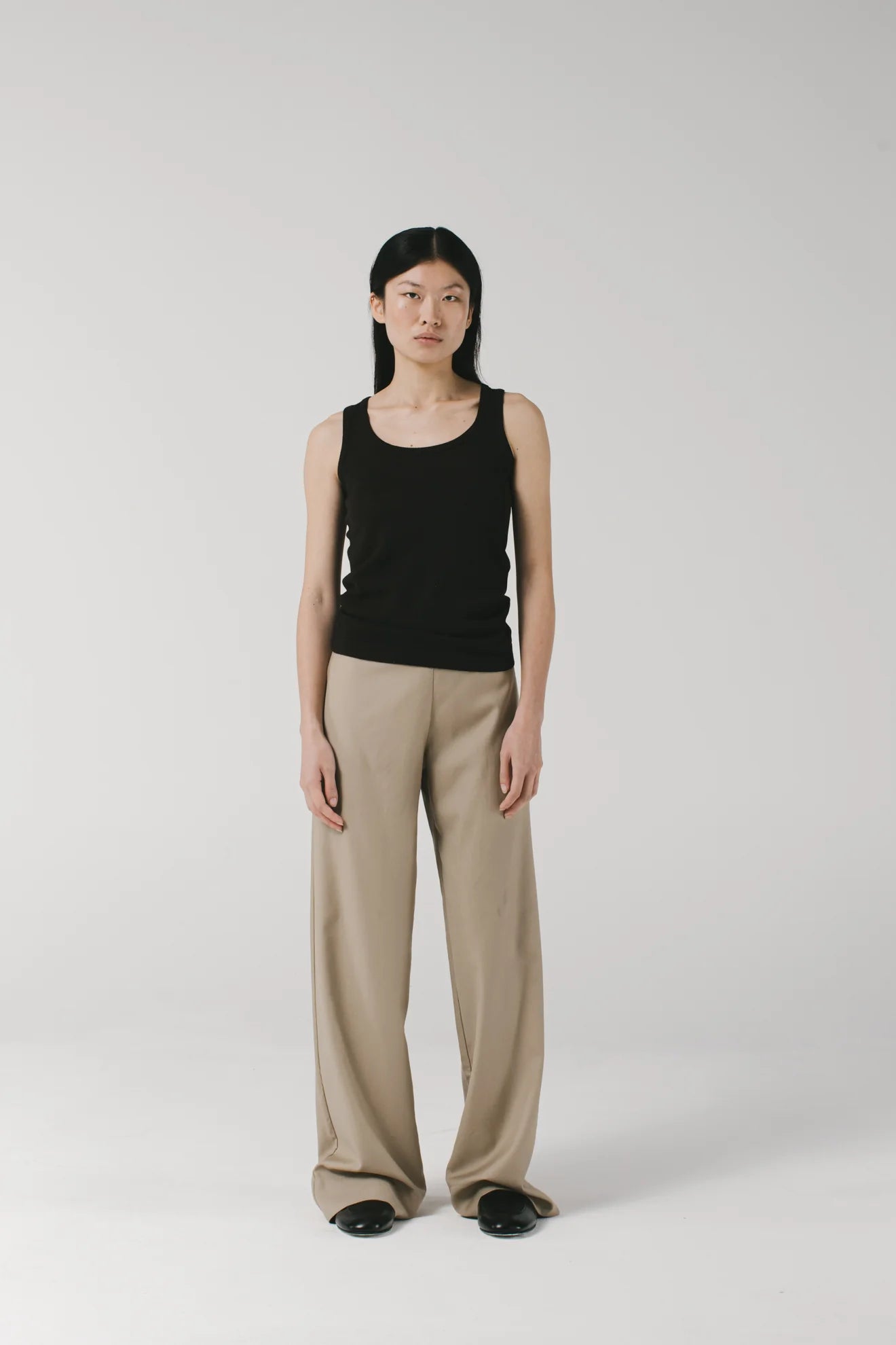 Knitted Tank Top Dark Brown sage tank top