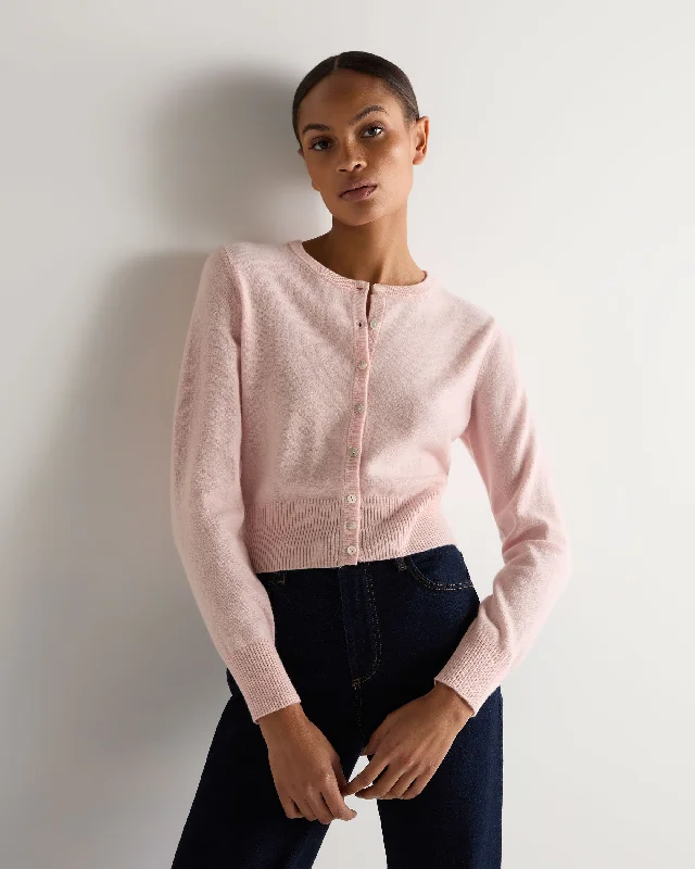 Women's Ivy Cropped Cashmere Cardigan Blossom Pink Nylon Fabric Polyester Fabric Spandex Fabric Women's Ivy Cropped Cashmere Cardigan Blossom Pink Nylon Fabric Polyester Fabric Spandex Fabric