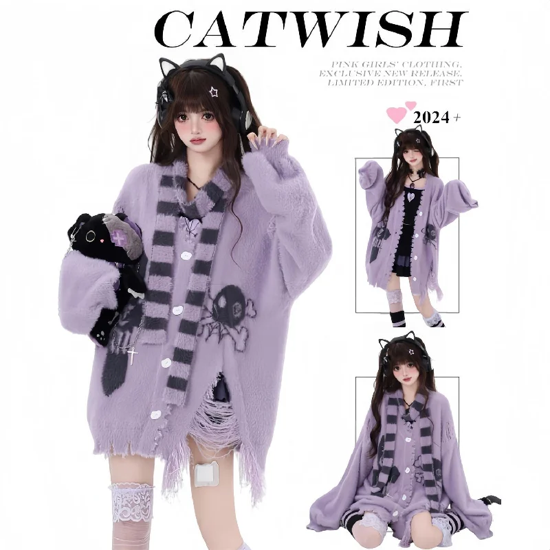 Original design subculture imitation mink niche cardigan sweater Knit Fabric Woven Fabric Fleece Fabric Original design subculture imitation mink niche cardigan sweater Knit Fabric Woven Fabric Fleece Fabric