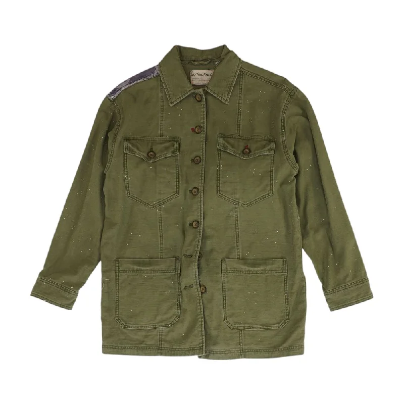 Green Solid Lightweight Jacket Rayon Fabric Velvet Fabric Corduroy Fabric