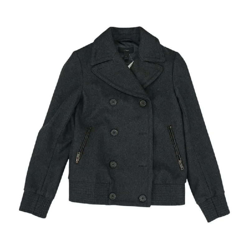 Gray Solid Topcoat Jacket Faux Fur Fabric Real Fur Fabric Shearling Fabric