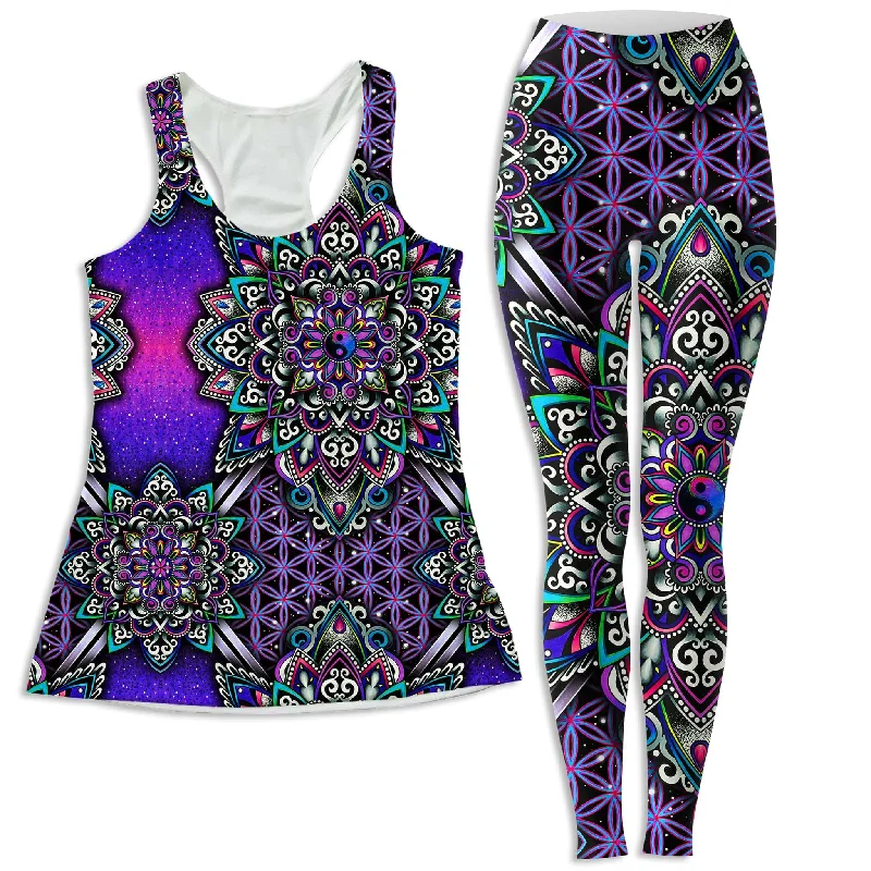 Blooming Balance Women's Tank and Leggings Combo white tank top