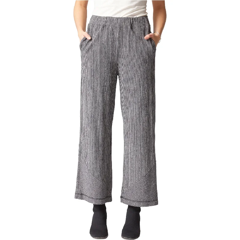 Women's Habitat Pasadena Stripe Veranda Pant Black Formal Linen Trousers