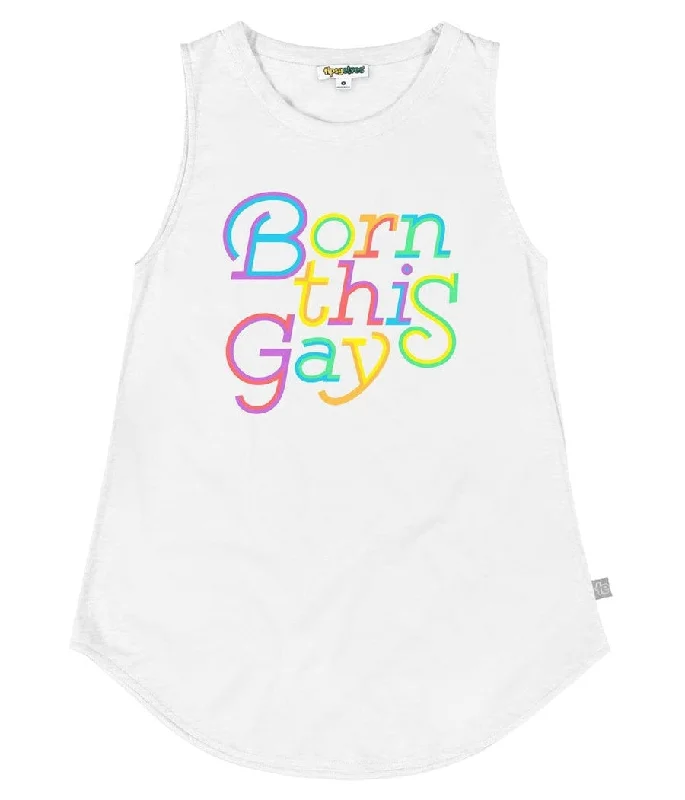 Born This Gay Crew Scoop Tank Top vibrant tank top