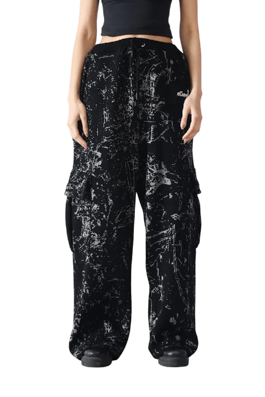 Acid Rain Jacquard Cargo Pants Comfortable Denim Leggings