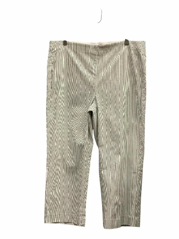 Chico's Size 2.5(14) White Stripe Pants Elegant Dress Pants