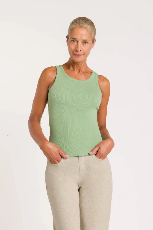 Kerry Tank Top Green scoop neck tank