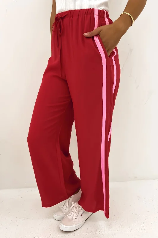 Charlotte Pant Red Relaxed Fit Trousers