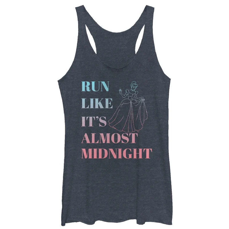 Women's Cinderella Run Like Midnight Racerback Tank Top fitness tank top