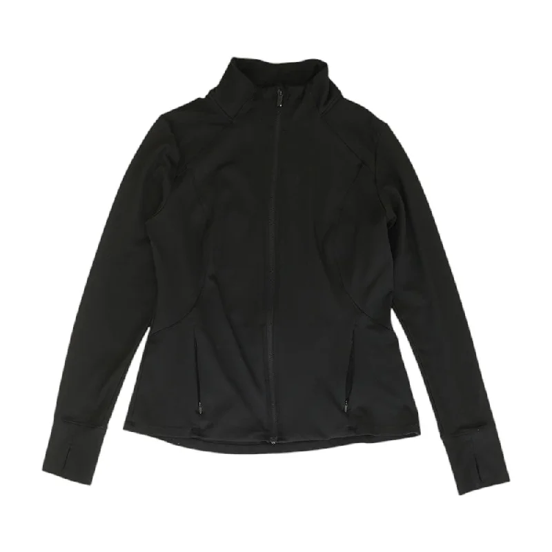 Black Solid Active Jacket Cotton Jacket Linen Jacket Terry Jacket