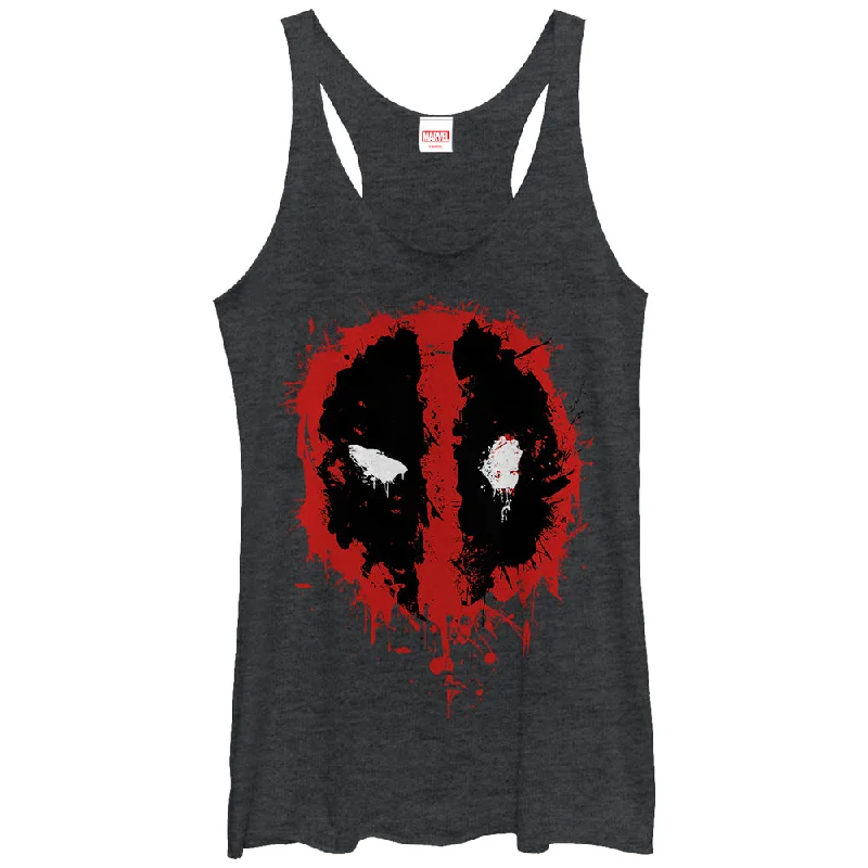 Women's Marvel Deadpool Splatter Icon Racerback Tank Top graphic tank top