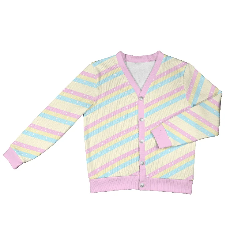 Teatime Fantasy Yellow Women's Ribbed Button Up Cardigan Stylish Fashionable Trendy