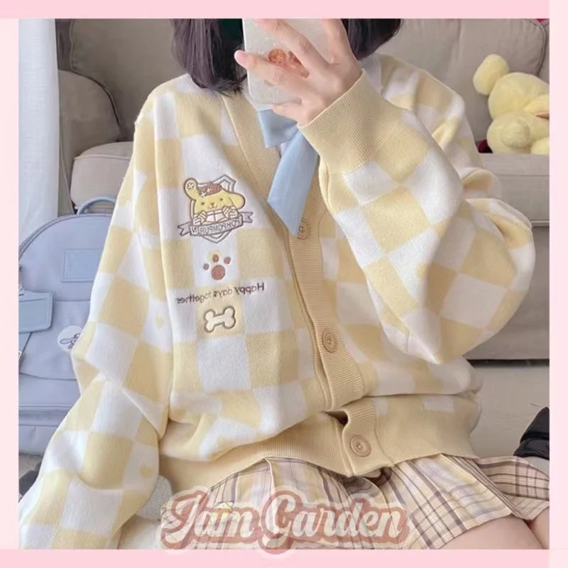 Sanrio Embroidery Autumn New Knitted Sweater Cardigan Jersey Fabric Tulle Fabric Batik Fabric