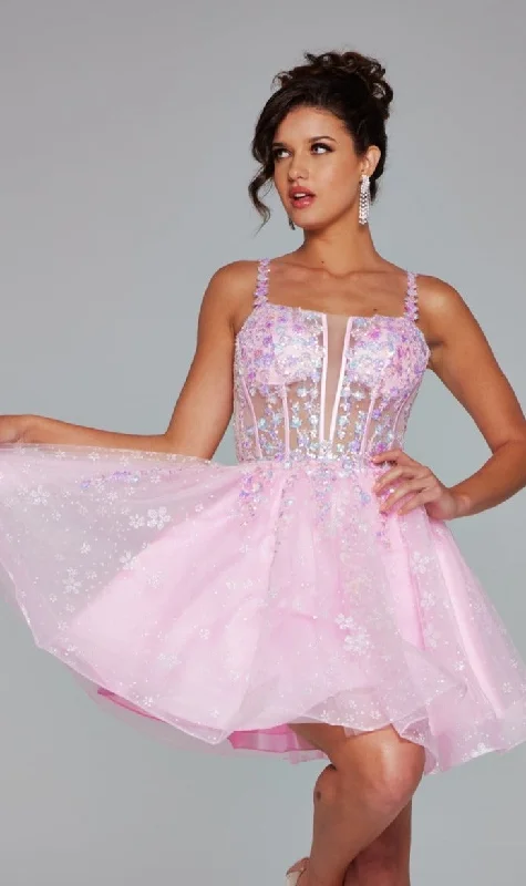 Jovani Short Party Dress 40501 Off-the-shoulder Chic Trendy