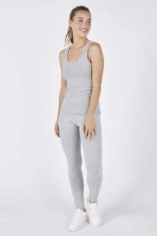 Women's Stretchy Tank Top Grey scoop neck tank