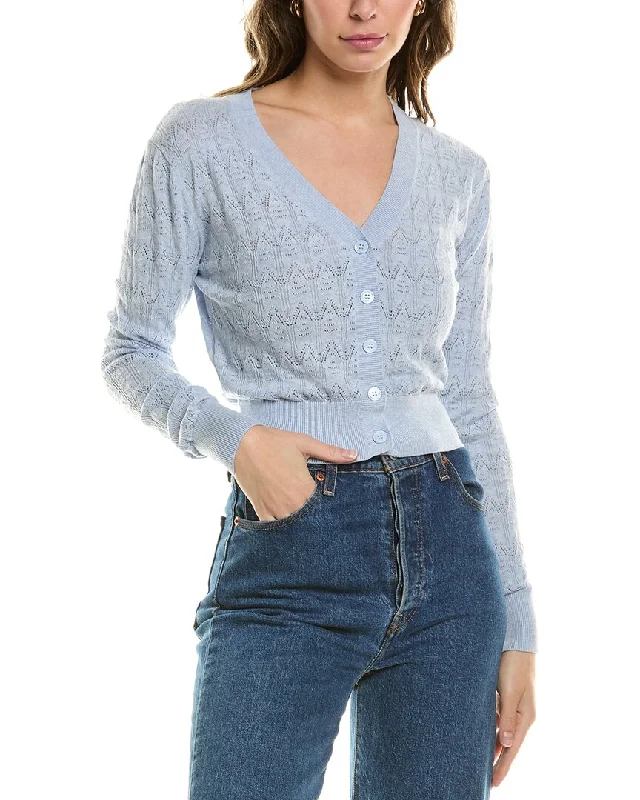 WISPR Pointelle Penny Silk-Blend Cardigan Collared Crew Neck Turtle Neck