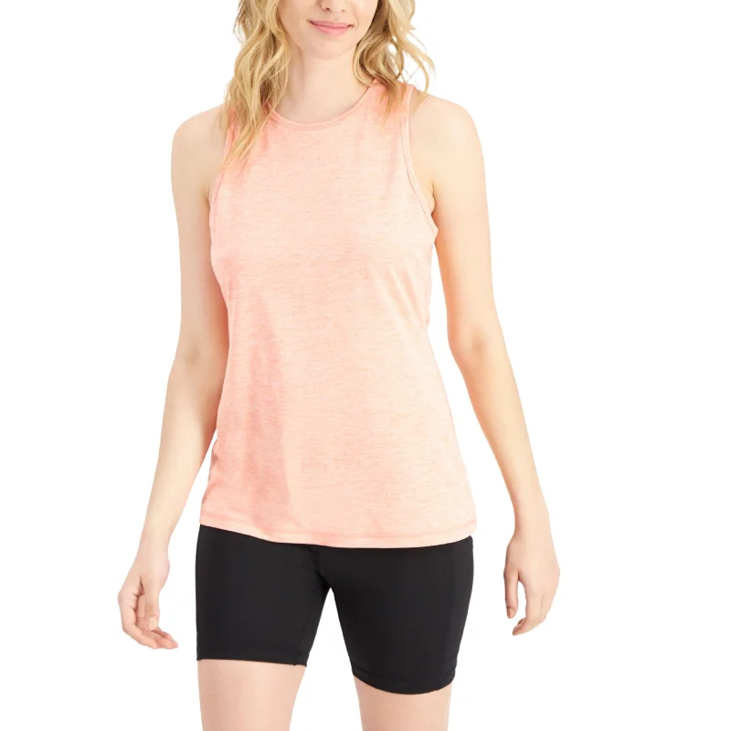 IDEOLOGY - Essentials Heathered Keyhole Back Tank Top lavender tank top