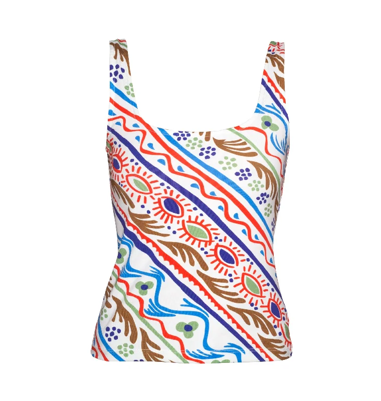 Csath Tank Top Folkdoodle White breathable tank top