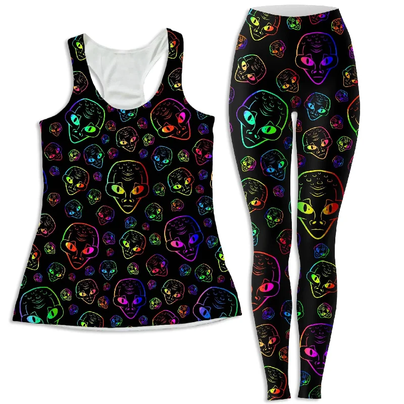 Alien Invasion Women's Tank and Leggings Combo black tank top