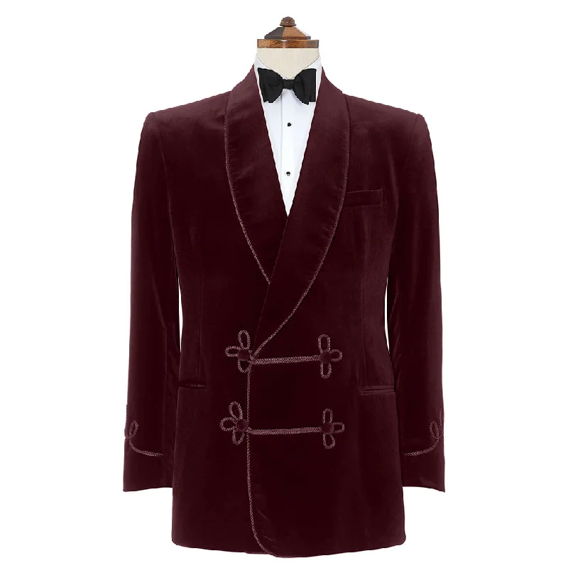 Bloomsbury Burgundy Velvet Jacket Appliqued Jacket Beaded Jacket Sequined Jacket