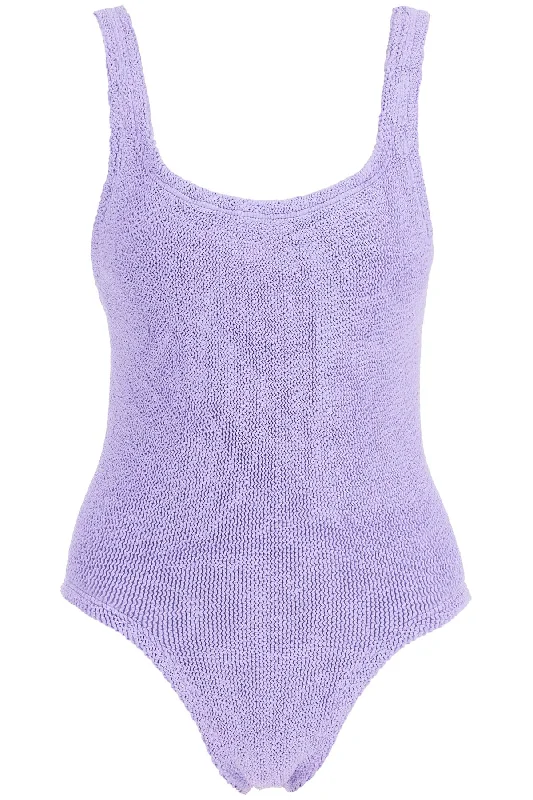 One-piece Square Neck Swims  - Purple Stylish Cover-Up Set