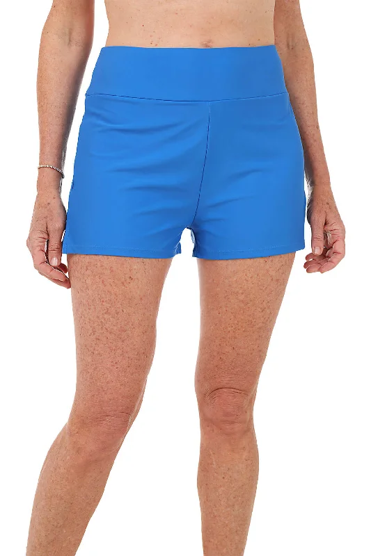 Solid Sport Swim Short Adjustable Bikini Bottoms