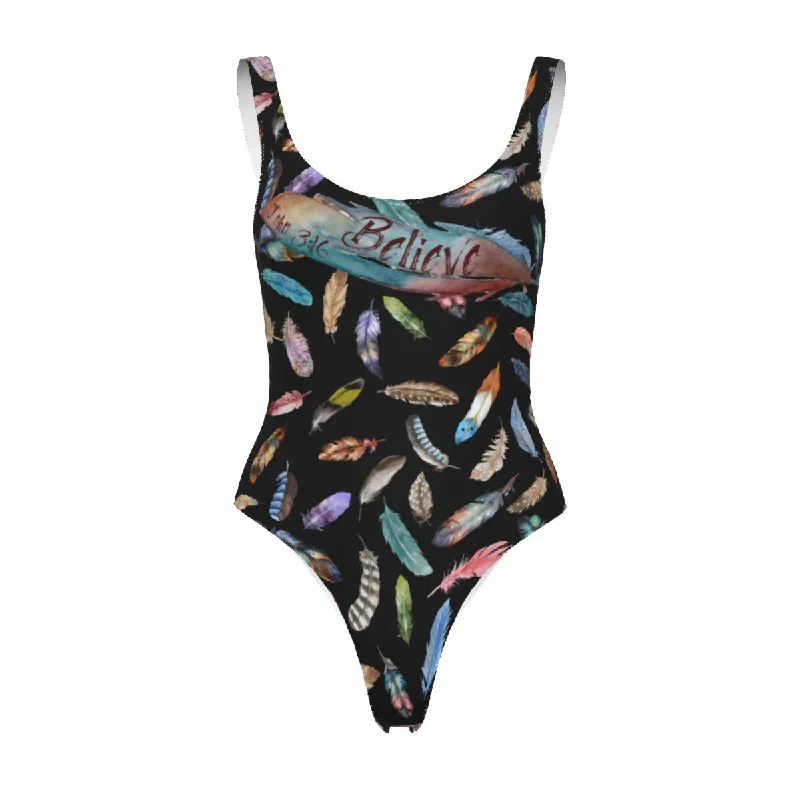 Black / Feather Print