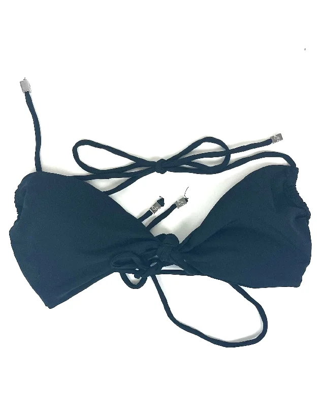 Black Tied Swim Top - Small Timeless Black Bikini