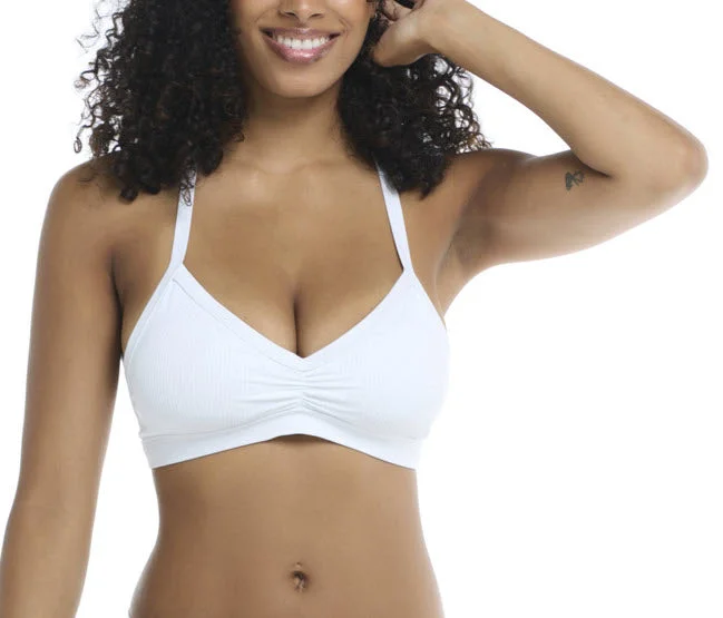Body Glove Swimwear Ibiza Drew White Bikini Top 39-469128D Mesh Panel Swimwear