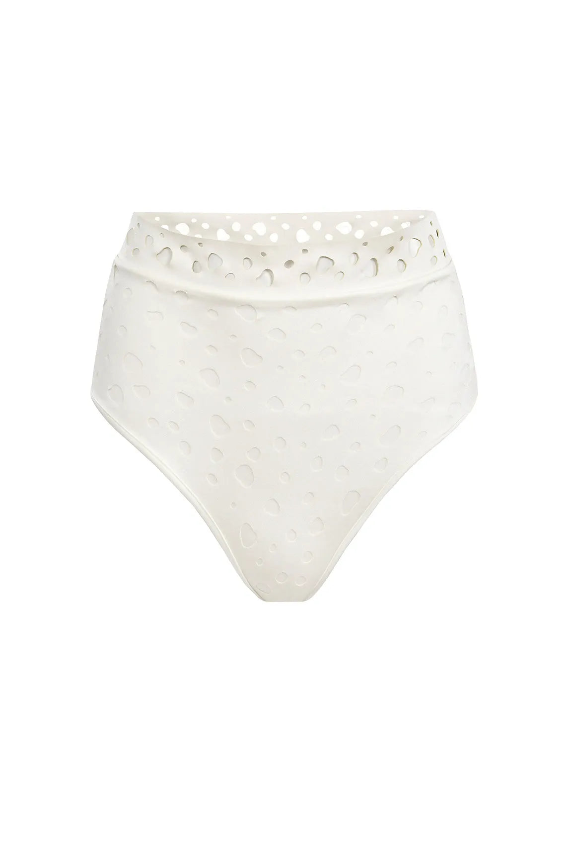 Bottom The Dotted Swimmer Ivory HW Comfortable Swim Shorts