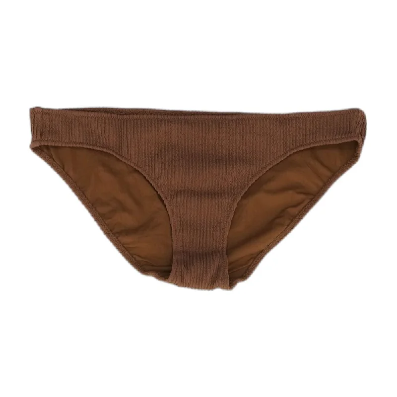 Brown Solid Swim Bottom Vintage Swimwear Look