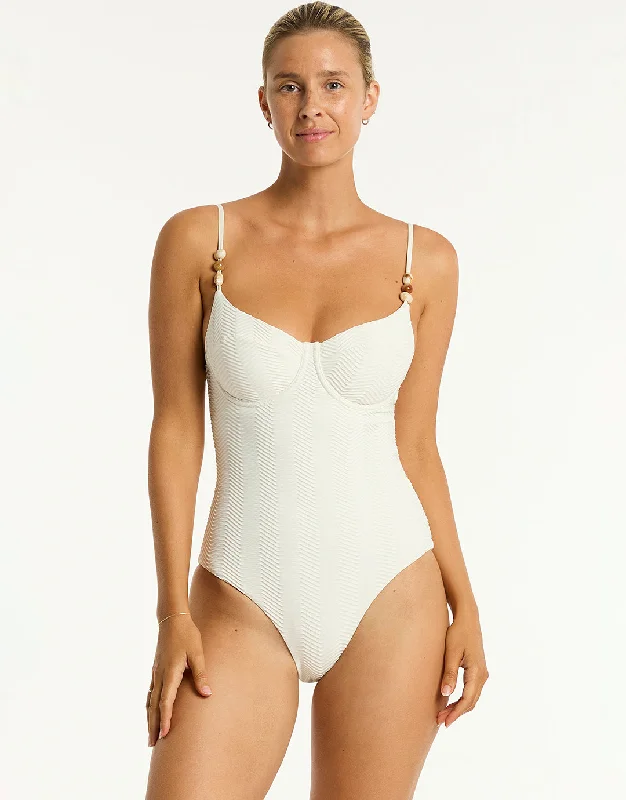 Caracus Balconette Bra Swimsuit - Coconut High-Waisted Swimwear