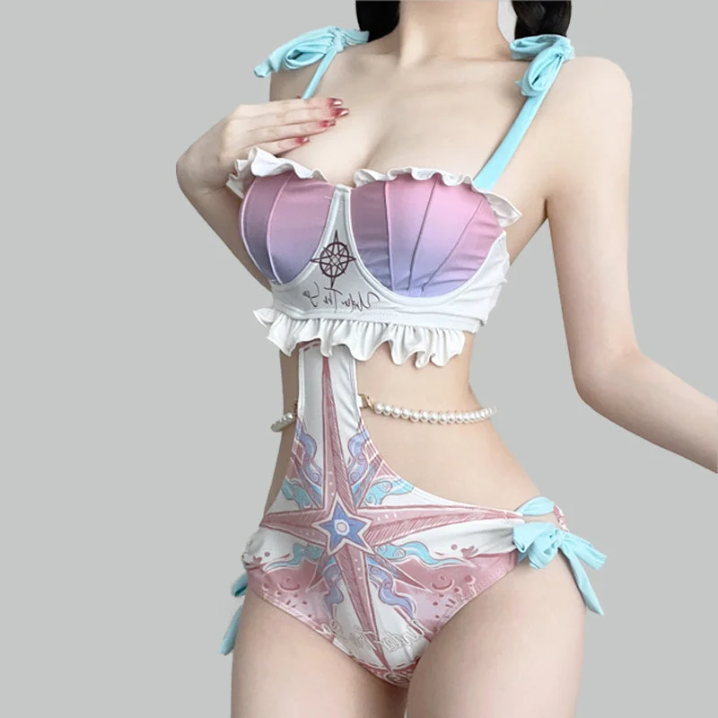 Cute shell mermaid swimsuit yv31529 Sexy Cutout Swimsuit
