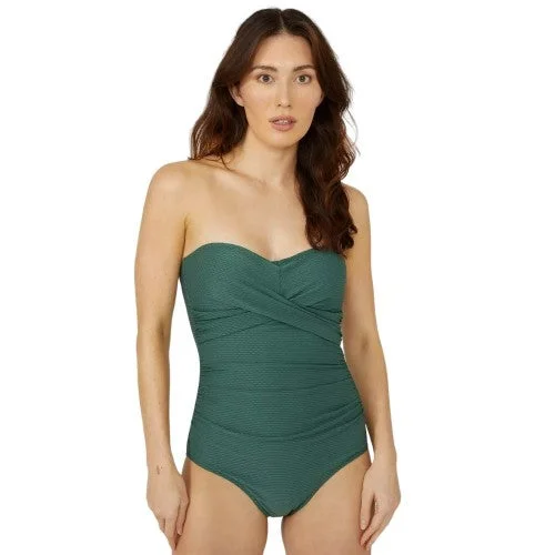 Debenhams Womens/Ladies Textured Bandeau One Piece Swimsuit Comfortable Swim Dress