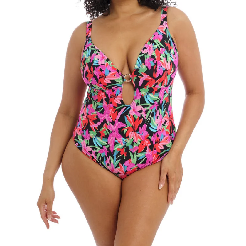 Elomi Swimwear Savaneta Black Tropical One Piece 801343 Two-Piece Beachwear