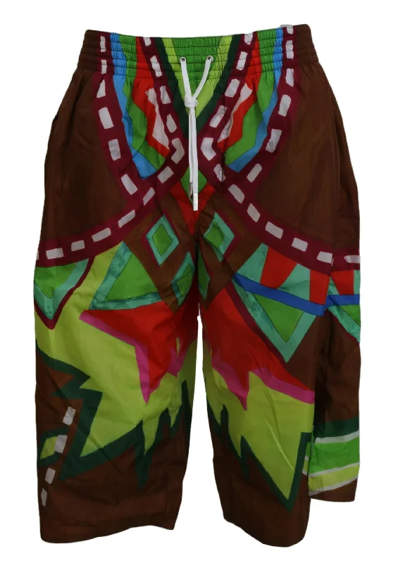 Dsquared² Exclusive Multicolor Printed Swim Shorts Elegant Swim Dress