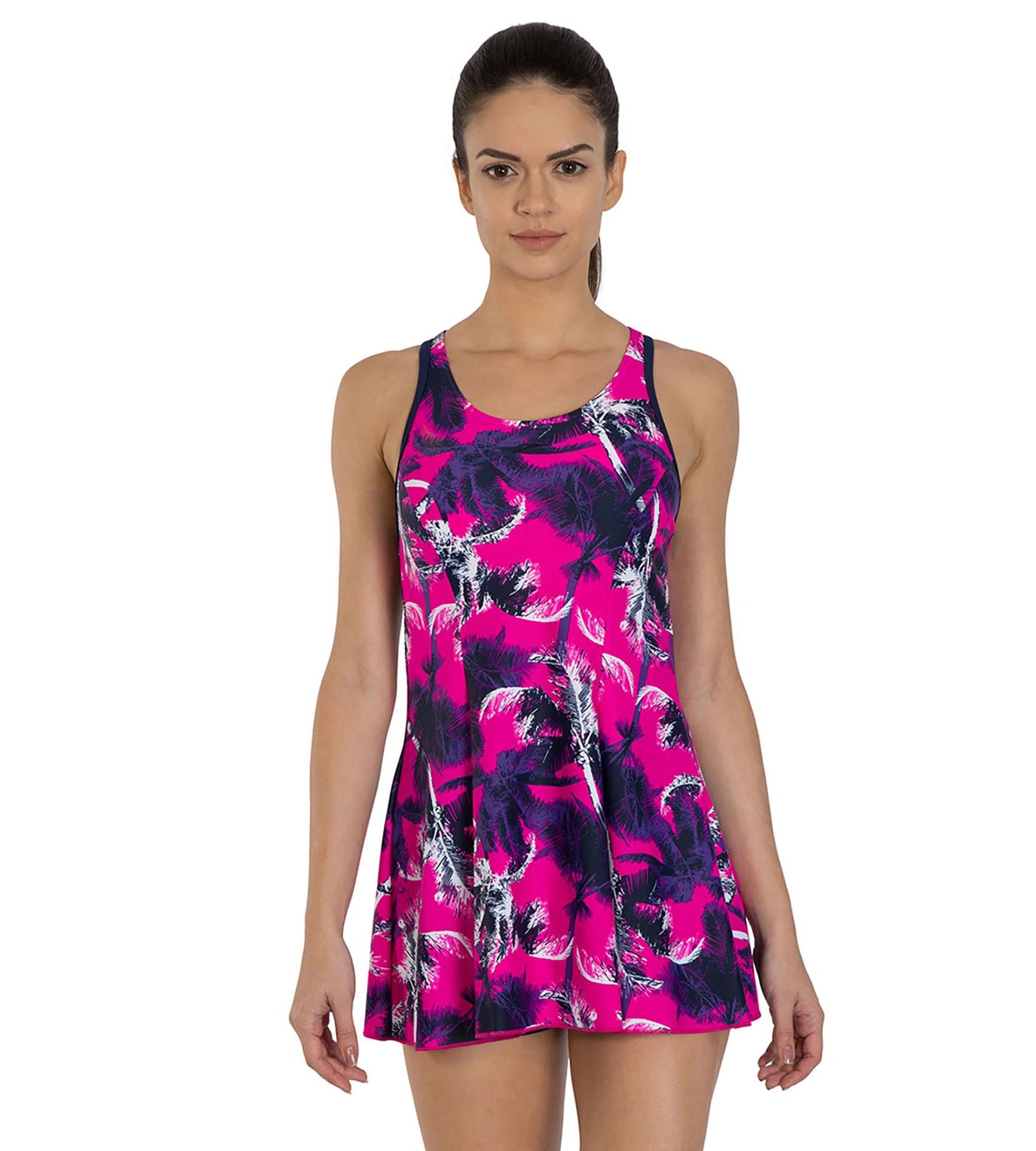 Women's Endurance 10 Magneticray Printed Swimdress - Electric Pink, Tapestry & White Luxury Swimsuit Style Women's Endurance 10 Magneticray Printed Swimdress - Electric Pink, Tapestry & White Luxury Swimsuit Style