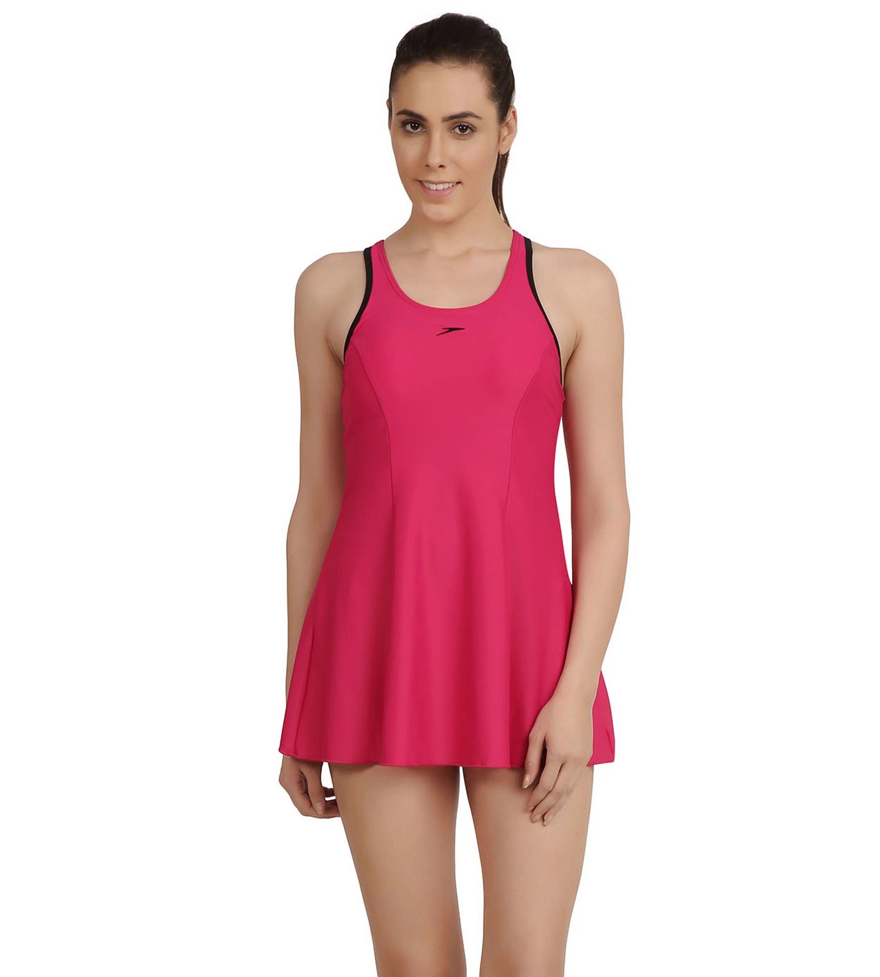 Women's Endurance 10 Racerback Swimdress - Magenta & Black Full Coverage Swimsuit
