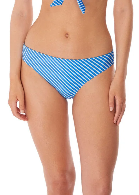 Freya Beach Hut Bikini Brief Swim Bottom, Blue Moon High-Waisted Swim Bottoms