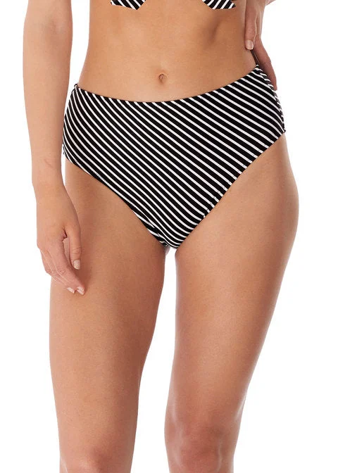 Freya Beach Hut High Waist Bikini Brief Swim Bottom Black Comfortable Swim Shorts