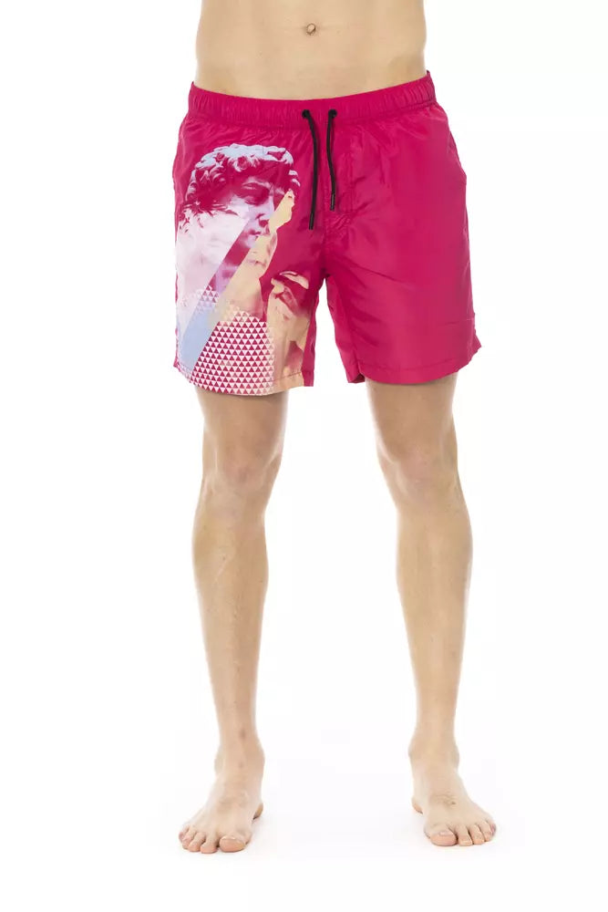 Bikkembergs Fuchsia Polyester Men Swim Short Sexy Monokini Swimsuit