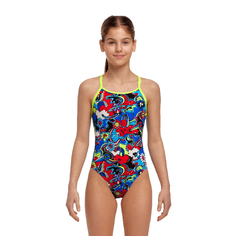 Funkita Happy Jack Girl's Diamond Back One Piece Swimsuit Classic Two-Piece Bikini