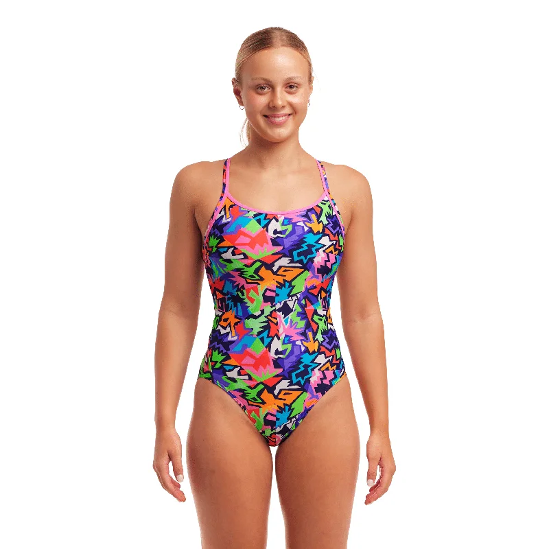 Funkita Sharp Edges Diamond Back Ladies Swimsuit Chic Swimsuit Cover-Up