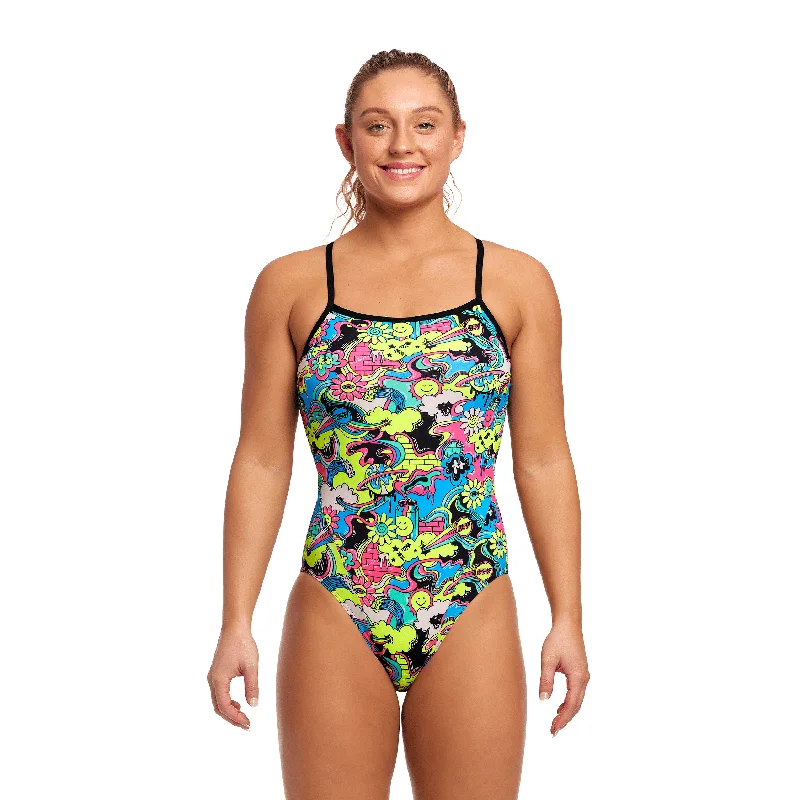 Funkita Smash Mouth Ladies Single Strap One Piece Swimsuit Push-Up Bikini Bottoms