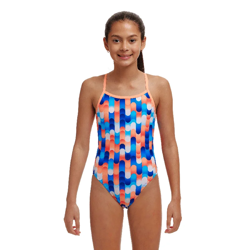 Funkita Tail End Single Strap Girls Swimsuit Vibrant Bikini Bottoms