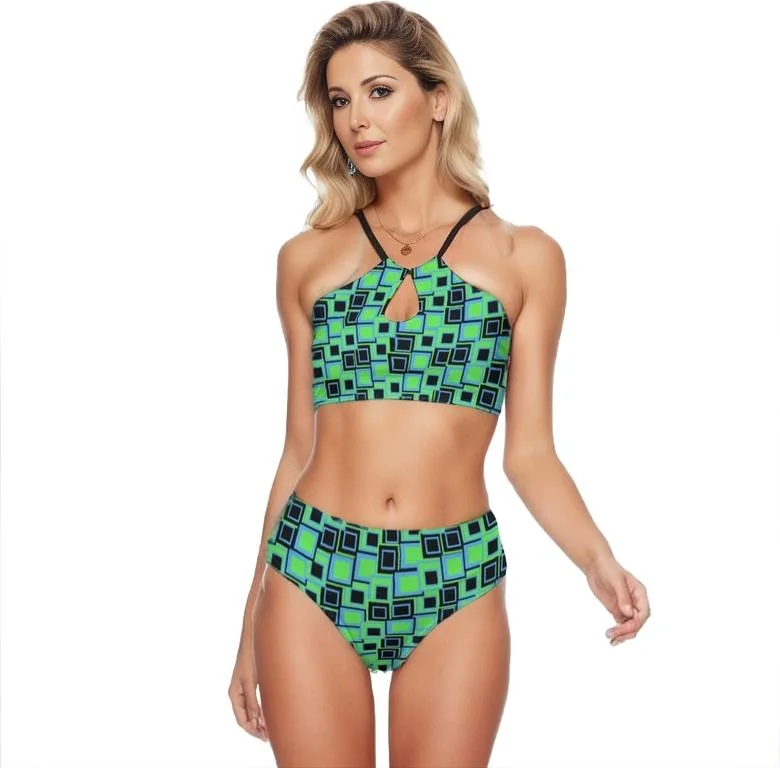 Funky ² Womens Cami Keyhole Bikini Swimsuit Sexy Cutout Swimsuit