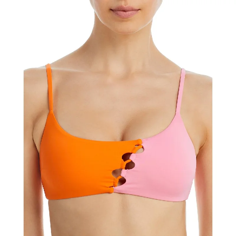 L Space Womens  Solstice Top Nylon Bikini Swim top Sleek Racerback Swimsuit