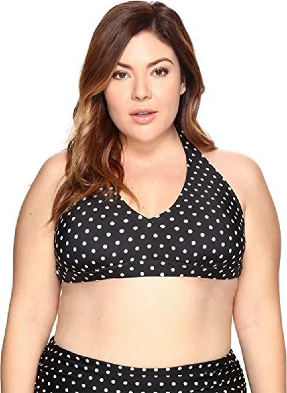 LAUREN Ralph Lauren Plus Women's Dots Halter Swimsuit Top, 20W Vintage Swimwear Look LAUREN Ralph Lauren Plus Women's Dots Halter Swimsuit Top, 20W Vintage Swimwear Look