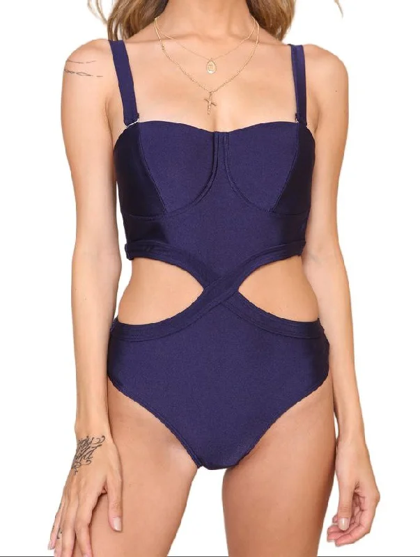 MINKPINK Women's Blue Lucky Strapless One Piece Swimsuit #2052 NWT Stylish Cover-Up Set MINKPINK Women's Blue Lucky Strapless One Piece Swimsuit #2052 NWT Stylish Cover-Up Set